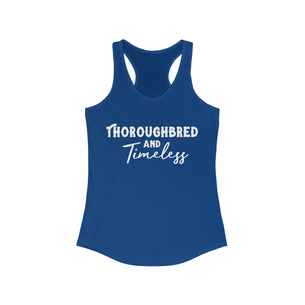 Thoroughbred & Timeless Racerback Tank Horse Color Shirts Printify XS Solid Royal 