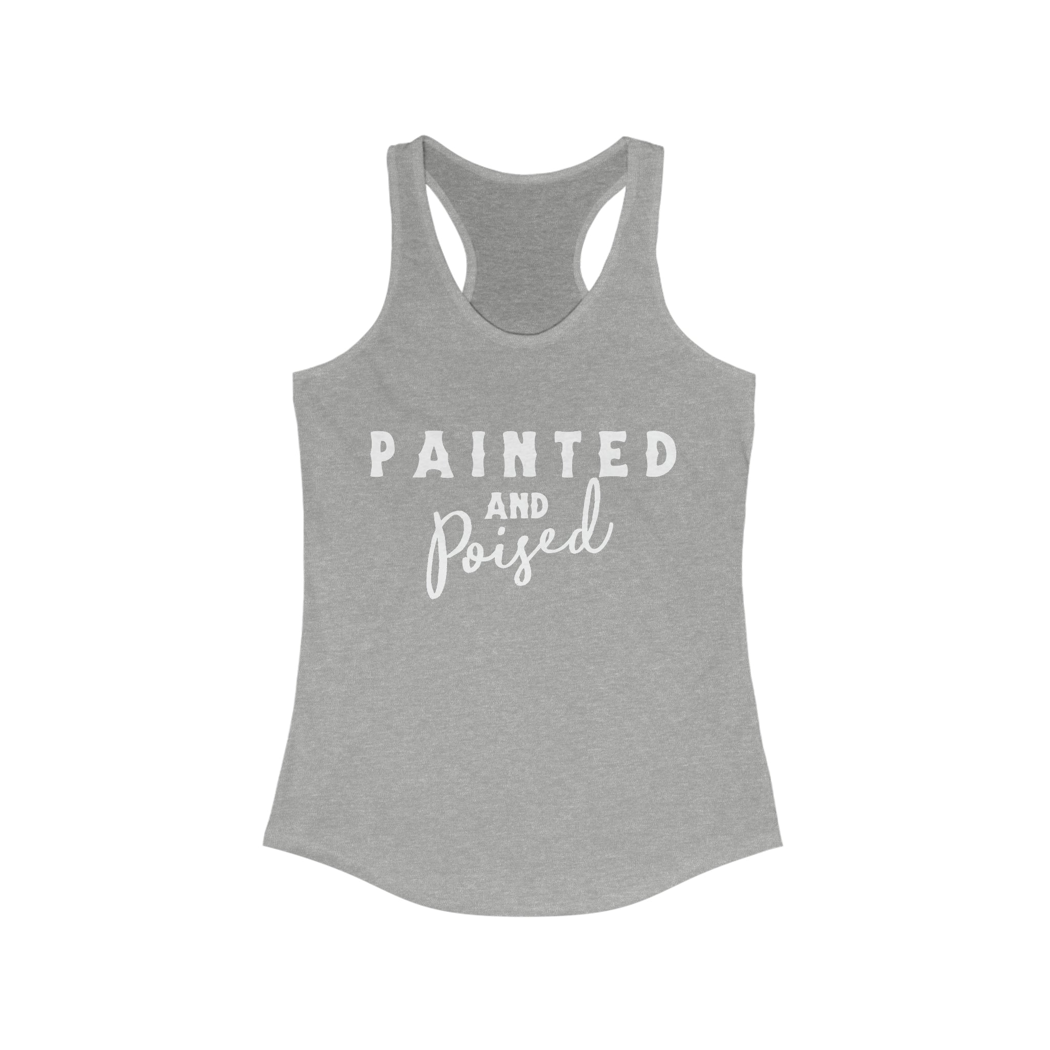 Painted & Poised Racerback Tank Horse Color Shirts Printify XS Heather Grey