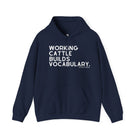 Working Cattle Builds Vocabulary Hoodie Graphic Hoodie The Cinchy Cowgirl - Print Navy S