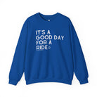 It's A Good Day For A Ride Fleece Pullover Sweatshirt The Cinchy Cowgirl - Print S Royal