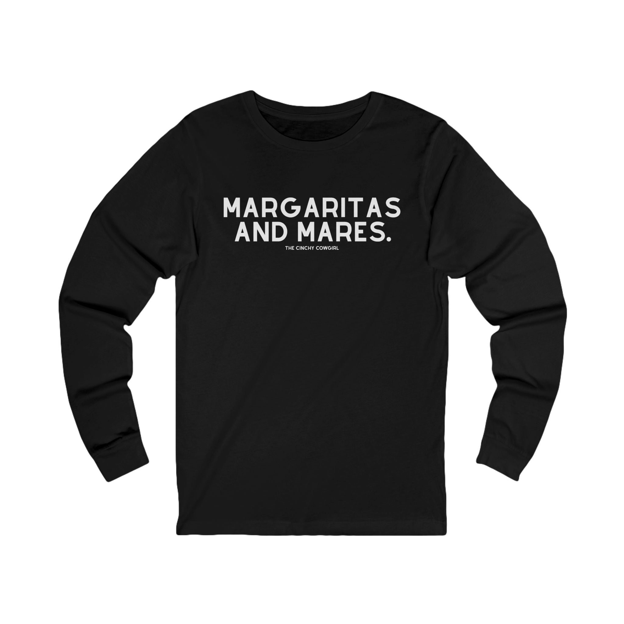 Margaritas & Mares Long Sleeve Tee Long-sleeve The Cinchy Cowgirl - Print S Black