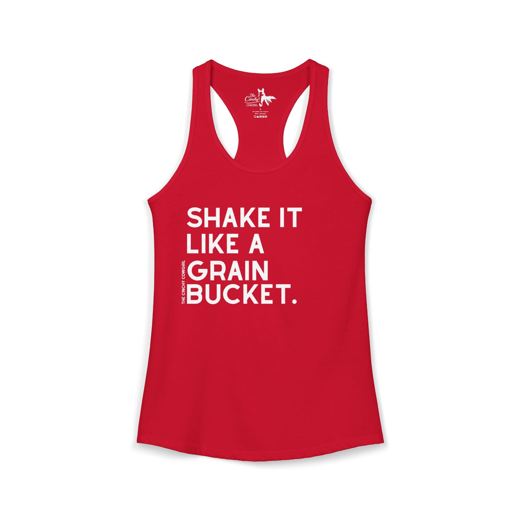 Shake It Like A Grain Bucket Tank Top Tank Top The Cinchy Cowgirl - Print XS Solid Red