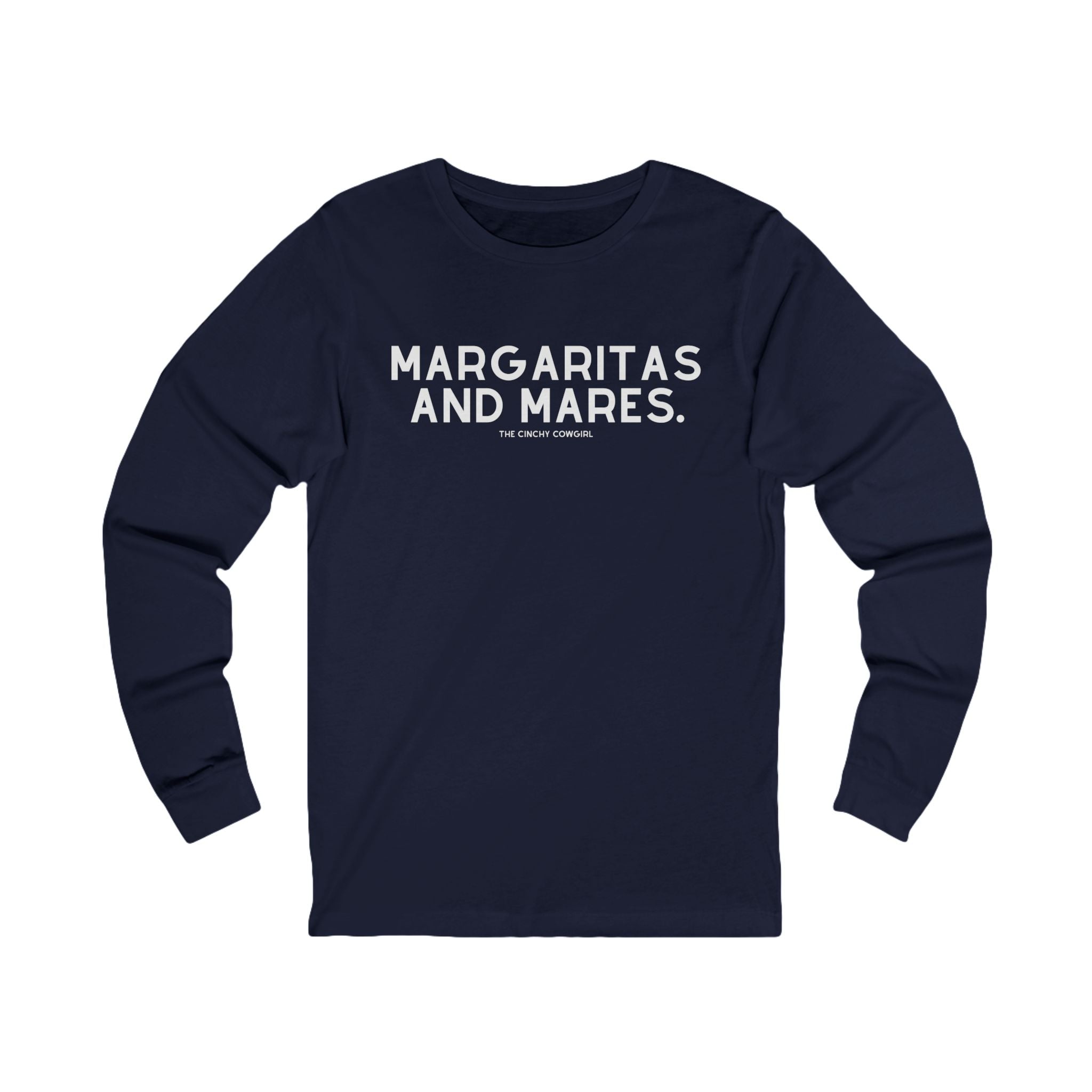 Margaritas & Mares Long Sleeve Tee Long-sleeve The Cinchy Cowgirl - Print S Navy