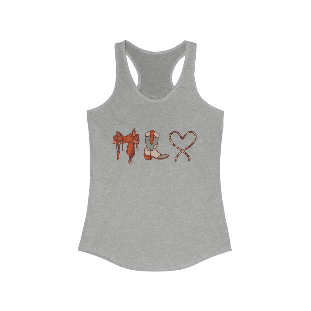 Western Love Racerback Tank tcc graphic tee Printify XS Heather Grey 