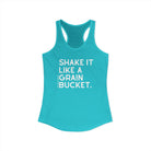 Shake It Like A Grain Bucket Racerback Tank Tank Top The Cinchy Cowgirl - Print XS Solid Tahiti Blue