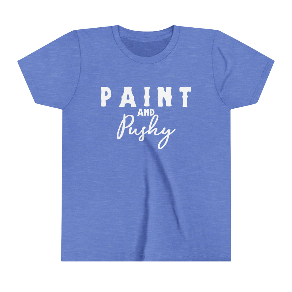 Paint & Pushy Youth Tee Blue