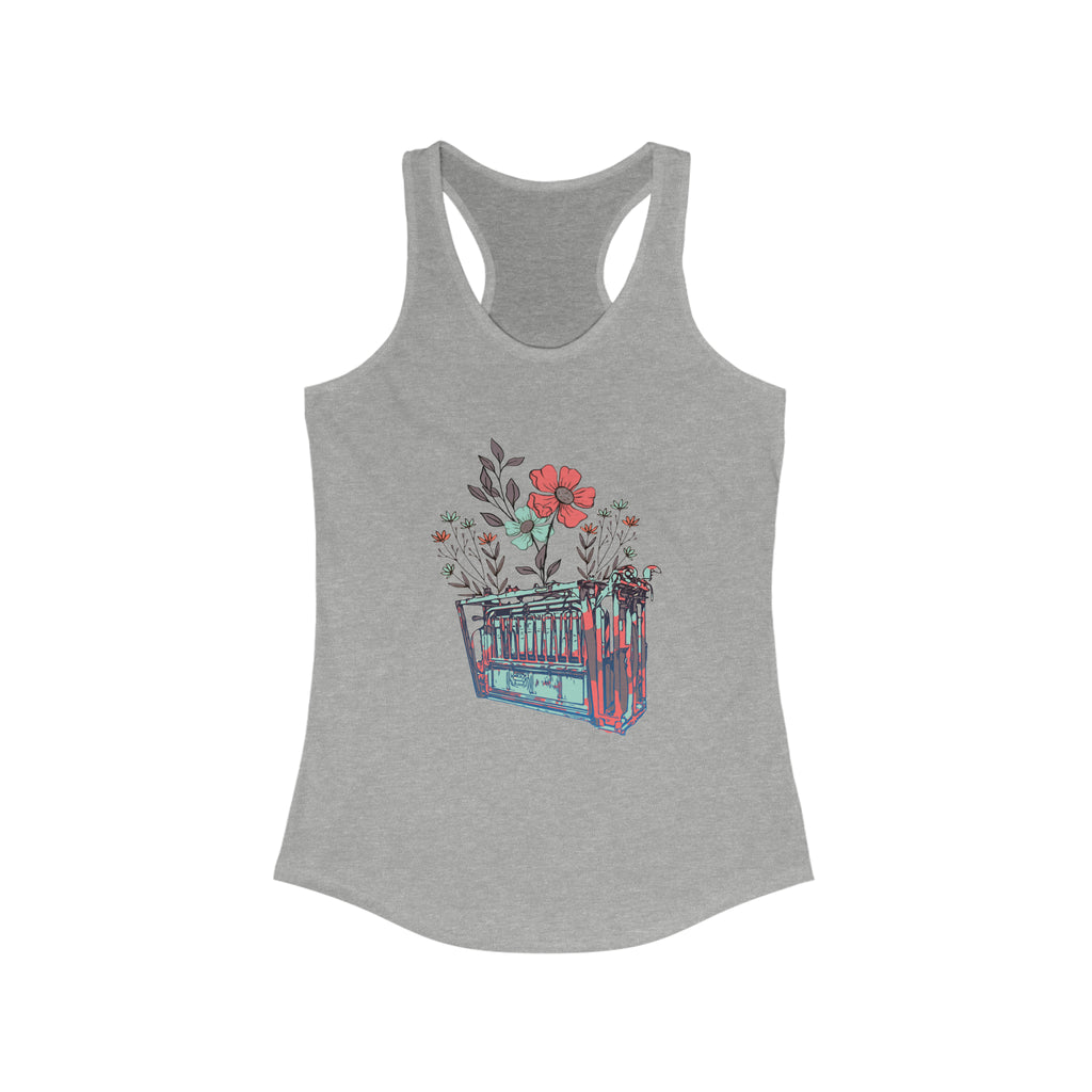 Flower Chute Racerback Tank tcc graphic tee Printify XS Heather Grey 