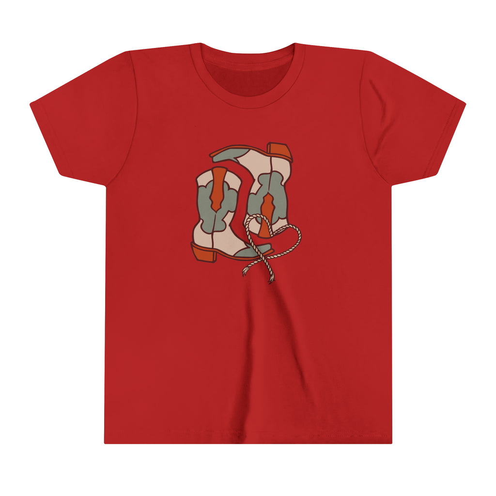 Pair A' Boots Youth Short Sleeve Tee Red