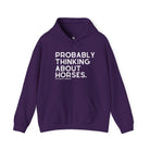 Probably Thinking About Horses Hoodie Graphic Hoodie The Cinchy Cowgirl - Print Purple S