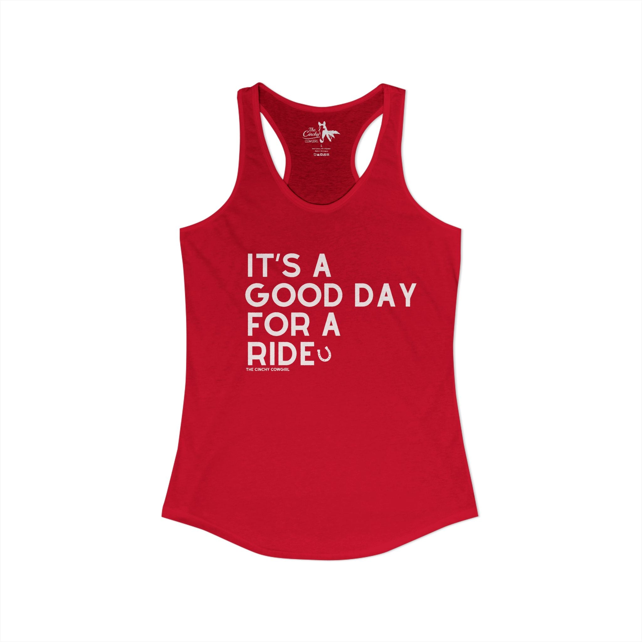 It's A Good Day For a Ride Tank Top Tank Top The Cinchy Cowgirl - Print XS Solid Red