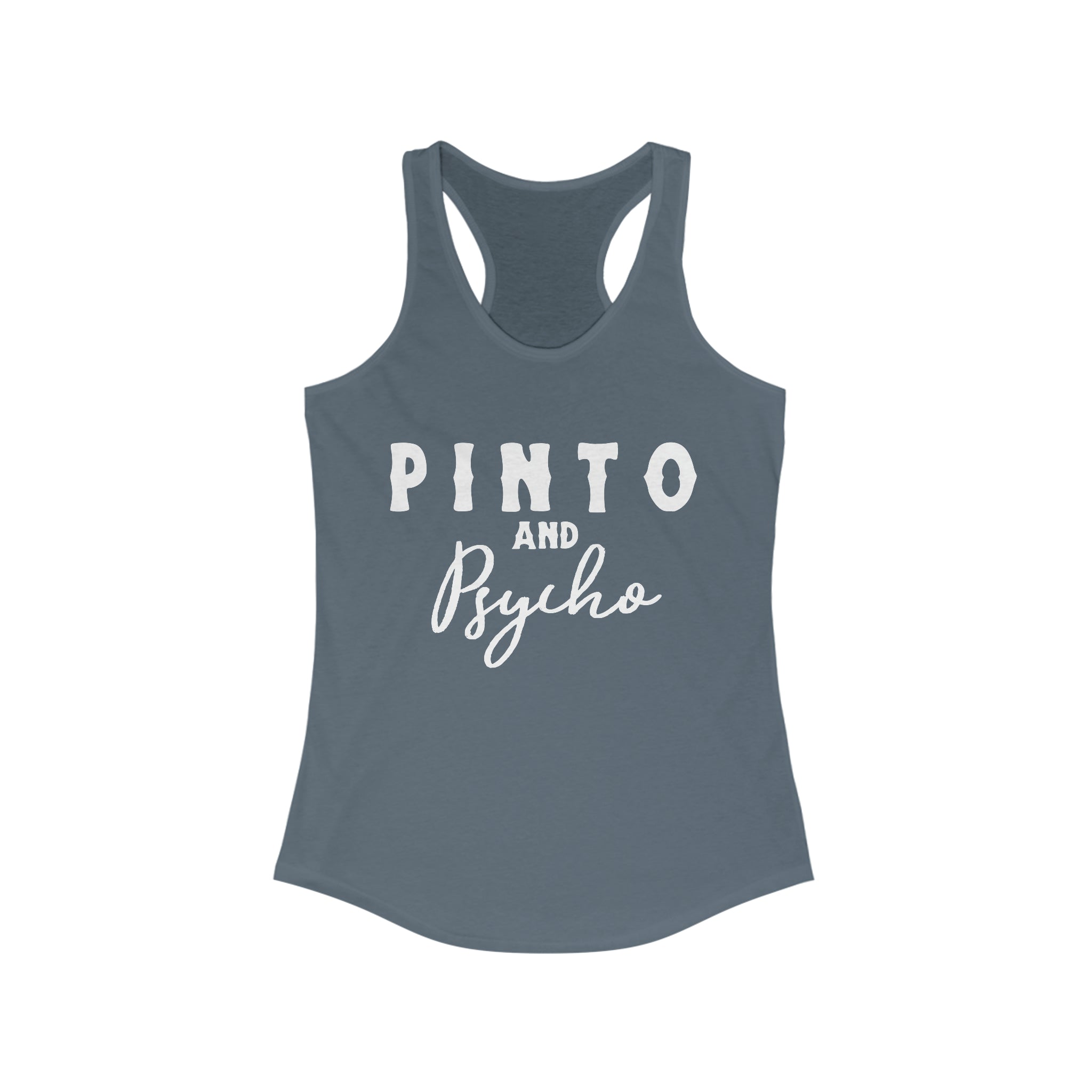 Pinto & Psycho Racerback Tank Horse Color Shirts Printify XS Solid Indigo 
