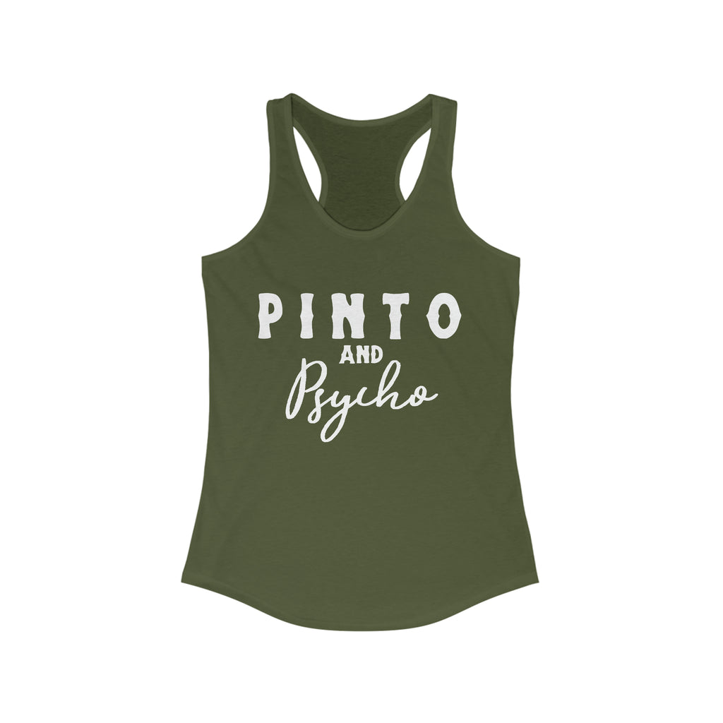 Pinto & Psycho Racerback Tank Horse Color Shirts Printify XS Solid Military Green 