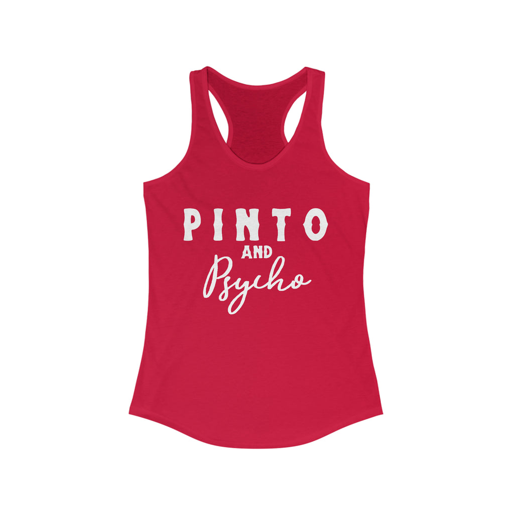 Pinto & Psycho Racerback Tank Horse Color Shirts Printify XS Solid Red 