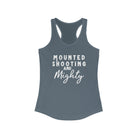 Mounted Shooting & Mighty Racerback Tank Horse Riding Discipline Tee Printify XS Solid Indigo 