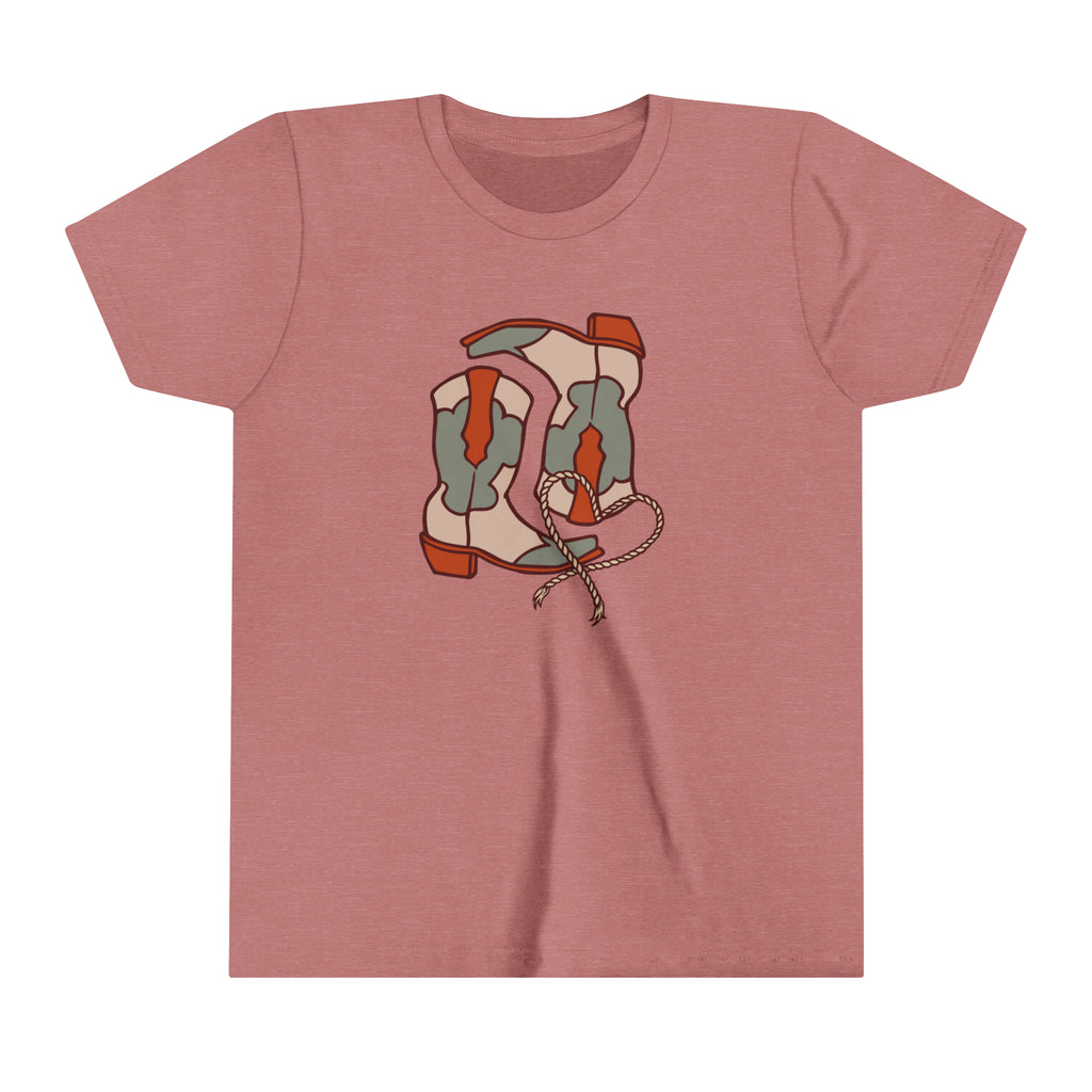Pair A' Boots Youth Short Sleeve Tee Mauve
