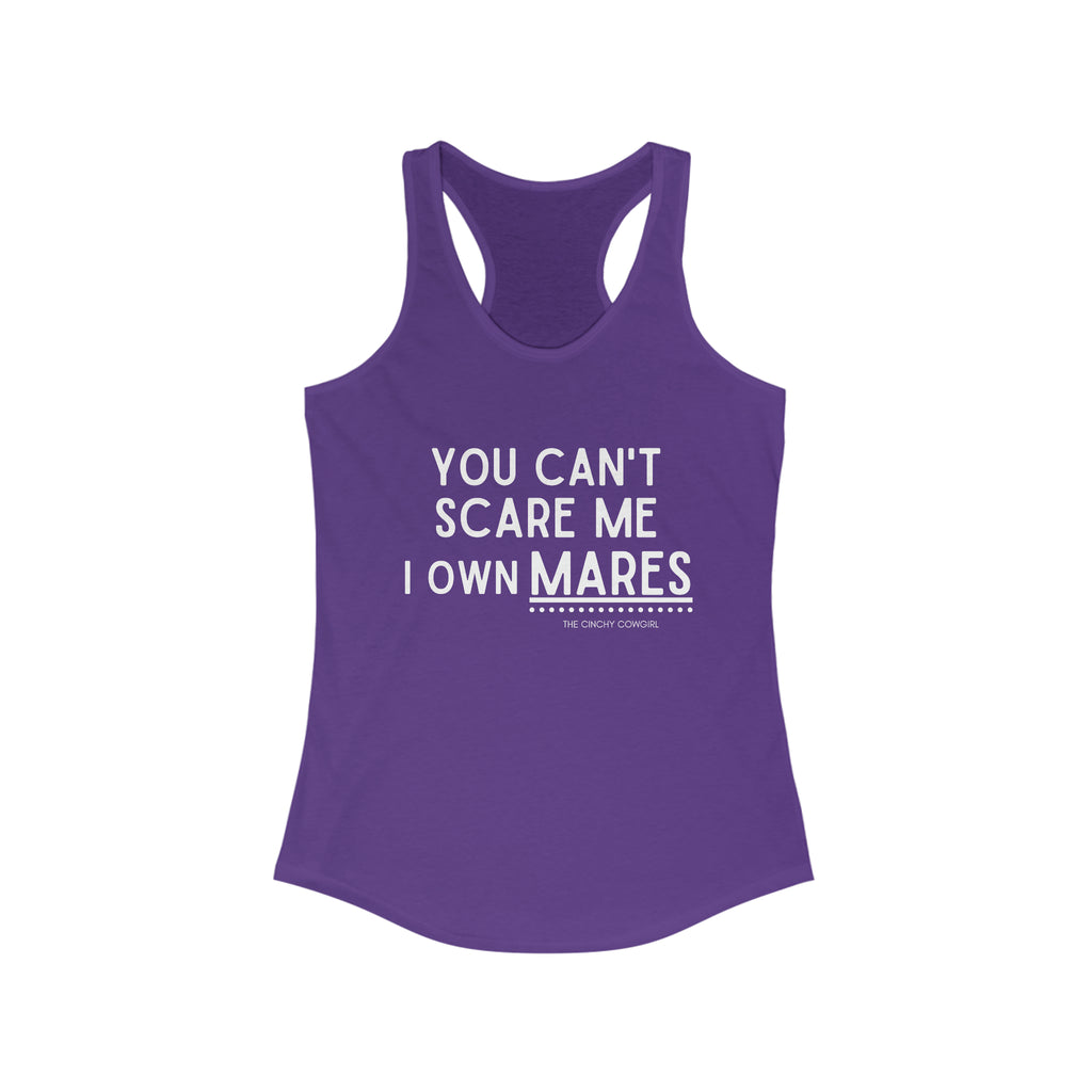 You Can't Scare Me I Own Mares Racerback Tank tcc graphic tee Printify XS Solid Purple Rush 
