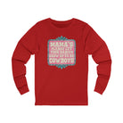 Mama's Please Let Your Babies Grow Up To Be Cowboys Long Sleeve Tee Long-sleeve The Cinchy Cowgirl - Print S Red