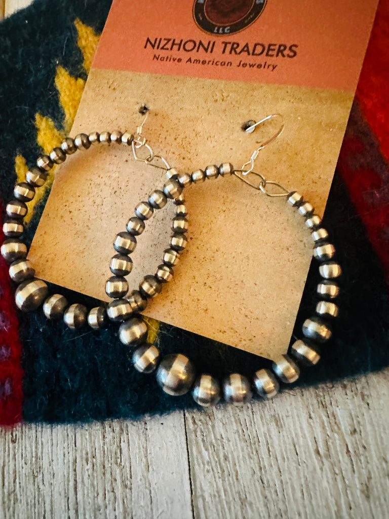 Infinite Pearl Dangle Hoop Earrings NT jewelry Nizhoni Traders LLC   