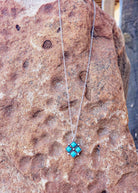 Square Turquoise Stone Pendant Necklace Necklace Blue Tortoise