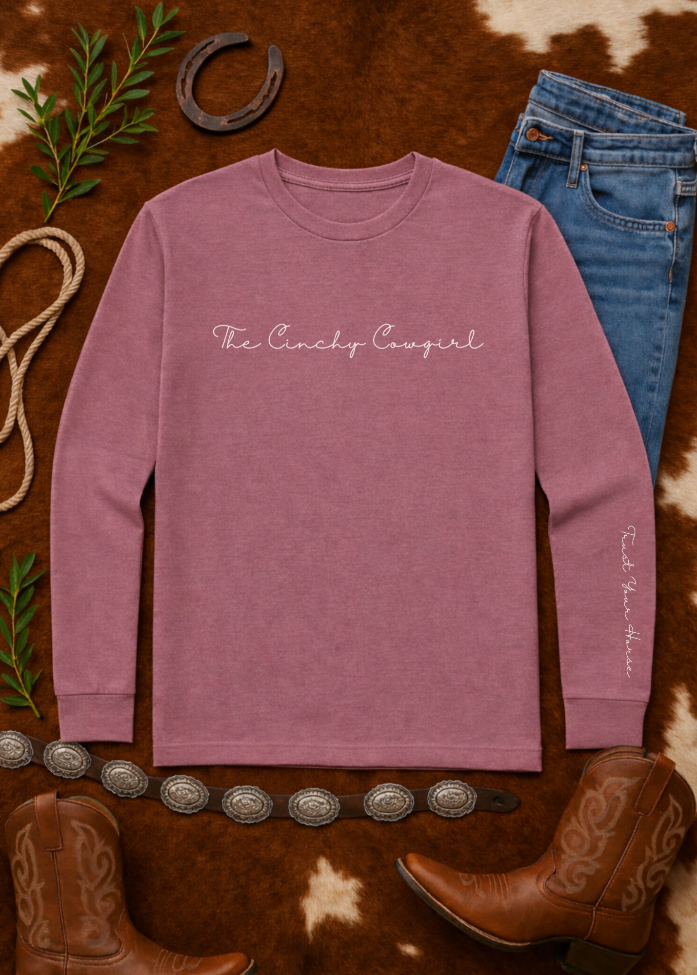 Trust Your Horse Long Sleeve Graphic Tee graphic tee long sleeve The Cinchy Cowgirl