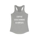 Coffee, Cuss Words, & Horses Racerback Tank tcc graphic tee Printify XS Heather Grey 