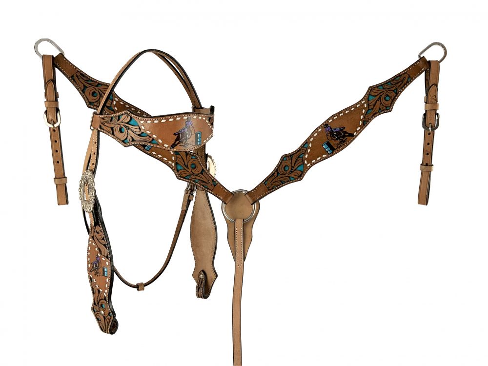 Painted Barrel Racer Headstall Set headstall set Shiloh   