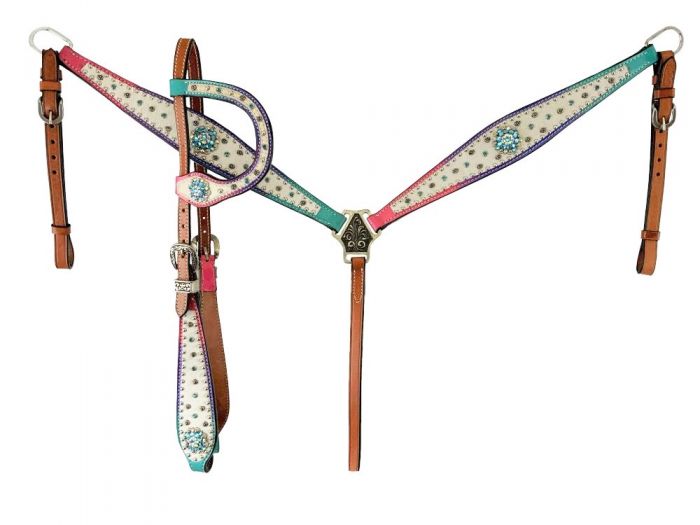 Western Bling Tack Set of Headstall and Breast Collar 