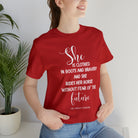 She is Clothed Short Sleeve Tee tcc graphic tee Printify Red XS