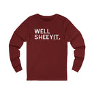 Well Sheeyit Long Sleeve Tee Long-sleeve The Cinchy Cowgirl - Print S Cardinal
