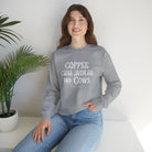 Coffee Cuss Words & Cows Crewneck Sweatshirt Sweatshirt Printify   