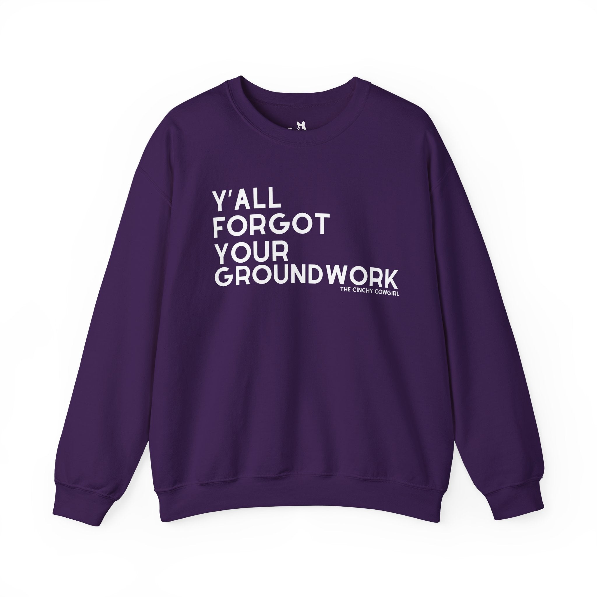 Y'all Forgot Your Groundwork Pullover Graphic Pullover The Cinchy Cowgirl - Print S Purple