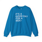 It's A Good Day For A Ride Fleece Pullover Sweatshirt The Cinchy Cowgirl - Print S Sapphire