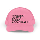 Embroidered Working Cattle Builds Vocabulary Trucker Hat [23 Colors] Embroidered TCC Hat The Cinchy Cowgirl - Print Pink