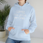 Coffee Cuss Words Cows Hoodie Hoodie Printify   