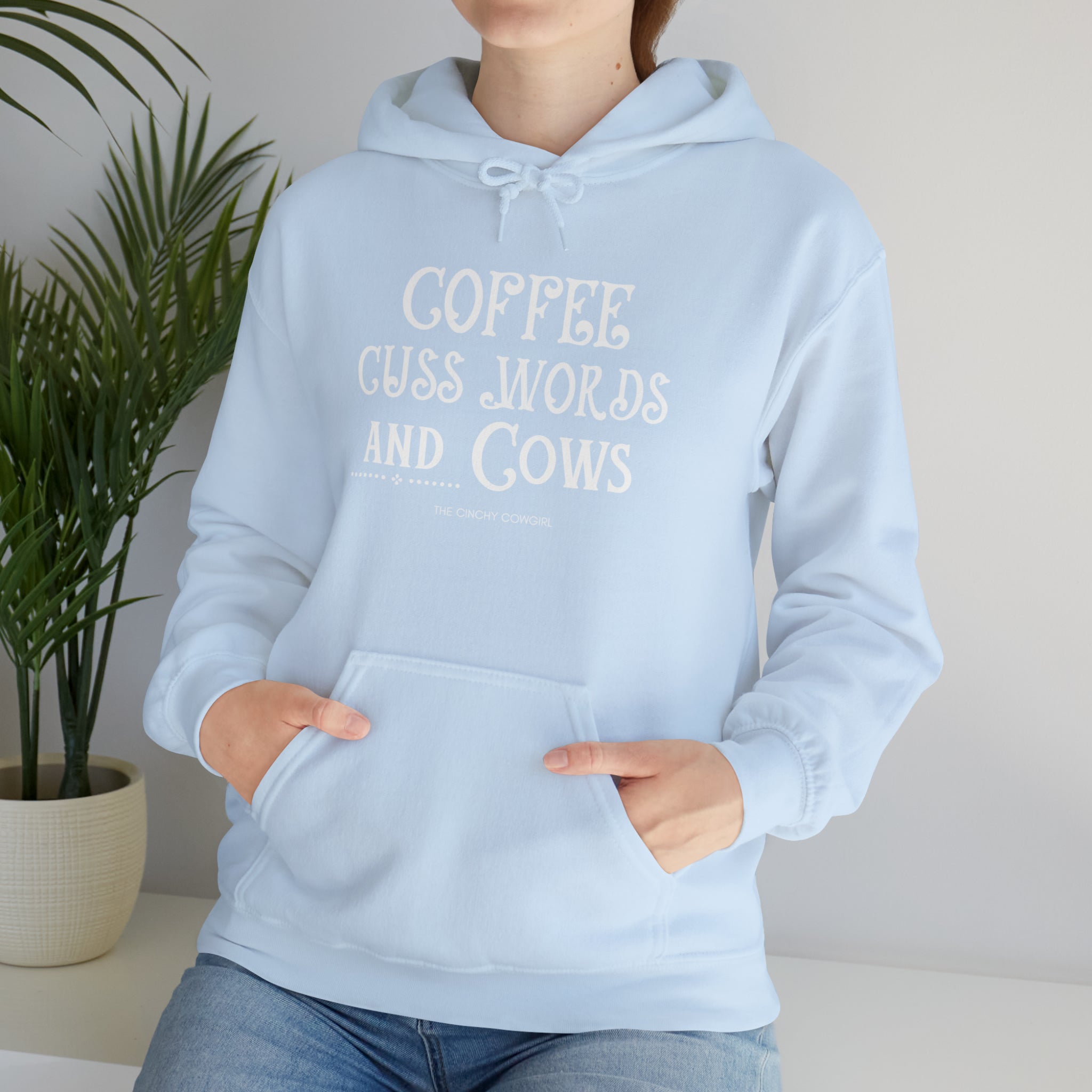 Coffee Cuss Words Cows Hoodie Hoodie Printify   