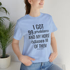 Horse Problems Short Sleeve Tee tcc graphic tee Printify Baby Blue XS 