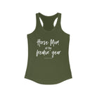 Horse Mom of the Freakin' Year Racerback Tank tcc graphic tee Printify XS Solid Military Green 