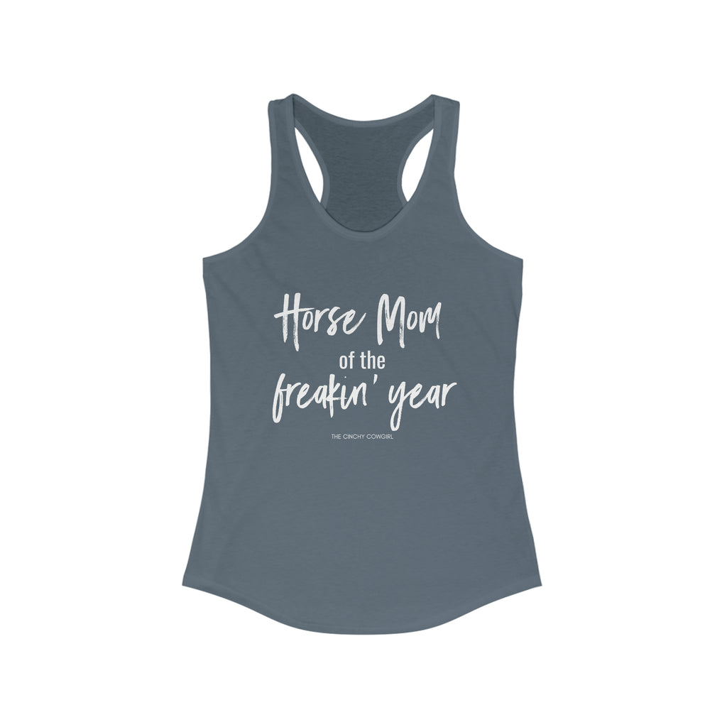 Horse Mom of the Freakin' Year Racerback Tank tcc graphic tee Printify XS Solid Indigo 