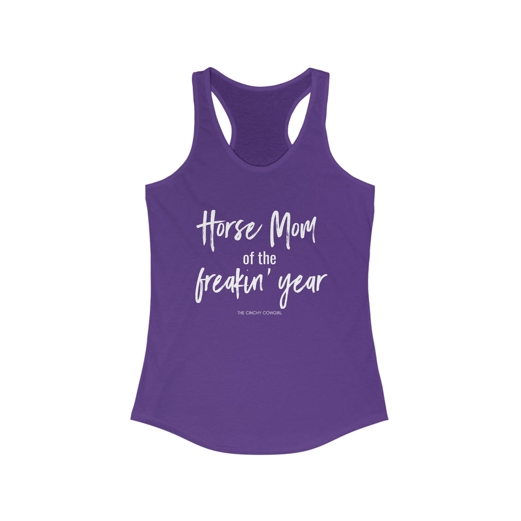 Horse Mom of the Freakin' Year Racerback Tank tcc graphic tee Printify XS Solid Purple Rush 