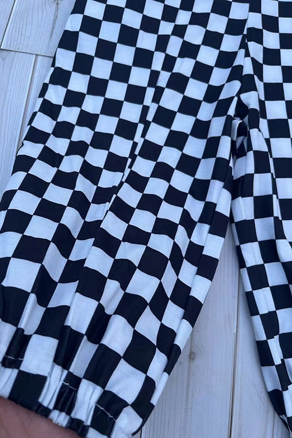 Checkered Girls Romper Baby Outfit ladysworld