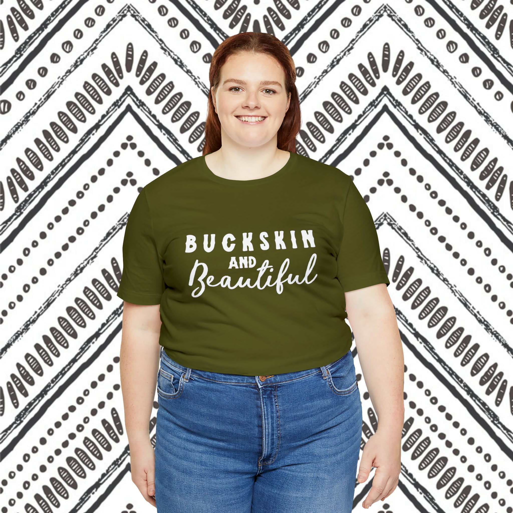 Buckskin & Beautiful Short Sleeve Tee Horse Color Shirt Printify   