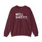 Well Sheeyit Fleece Pullover Sweatshirt The Cinchy Cowgirl - Print S Maroon