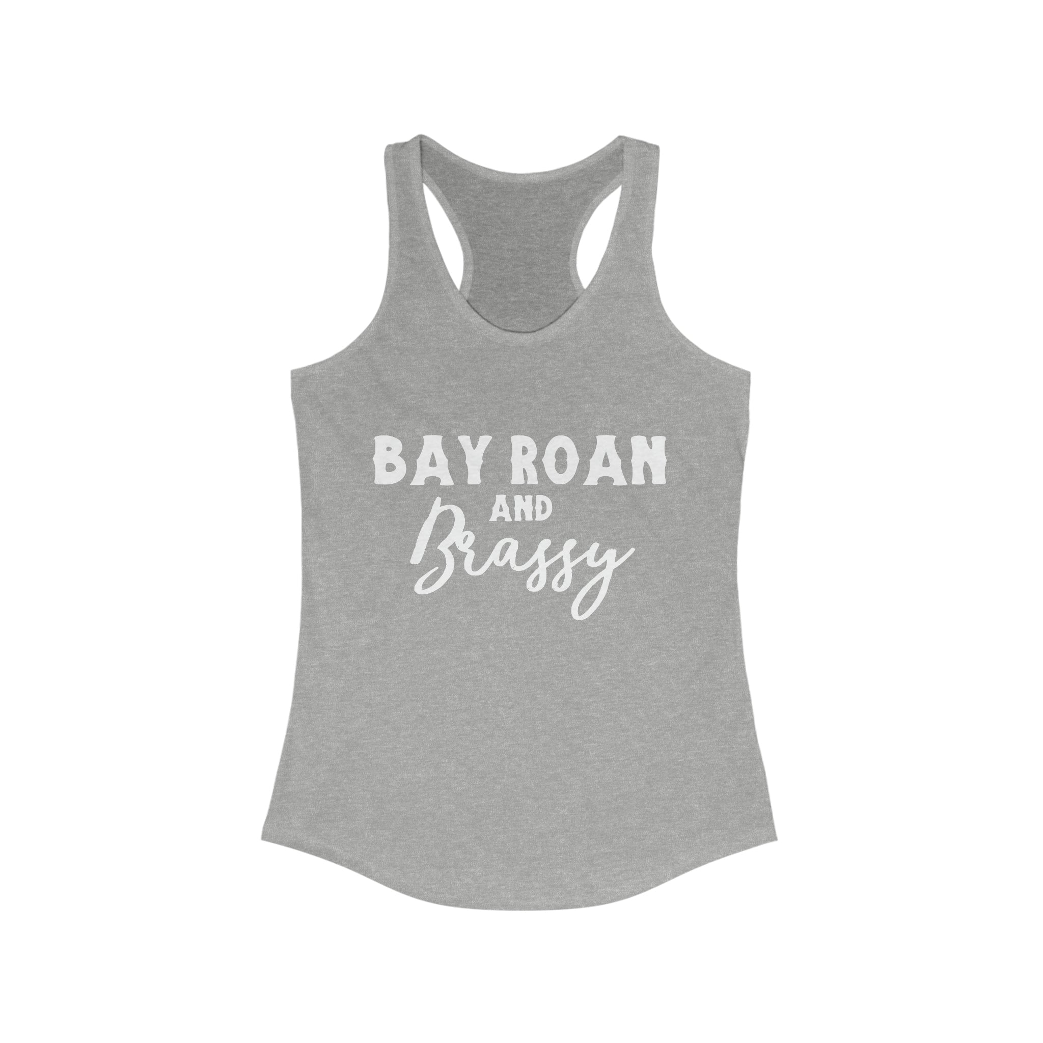Bay Roan & Brassy  Racerback Tank Horse Color Shirts Printify XS Heather Grey 