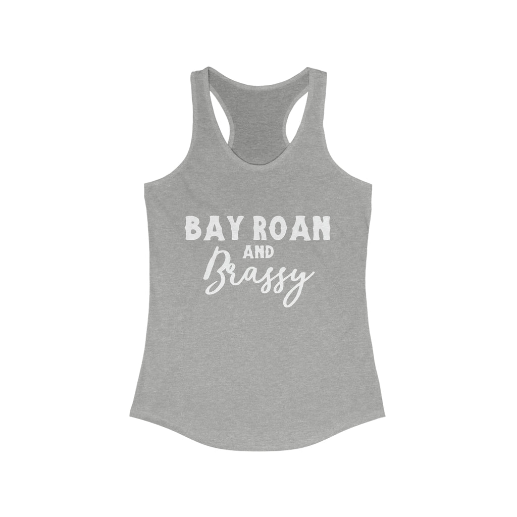 Bay Roan & Brassy  Racerback Tank Horse Color Shirts Printify XS Heather Grey 