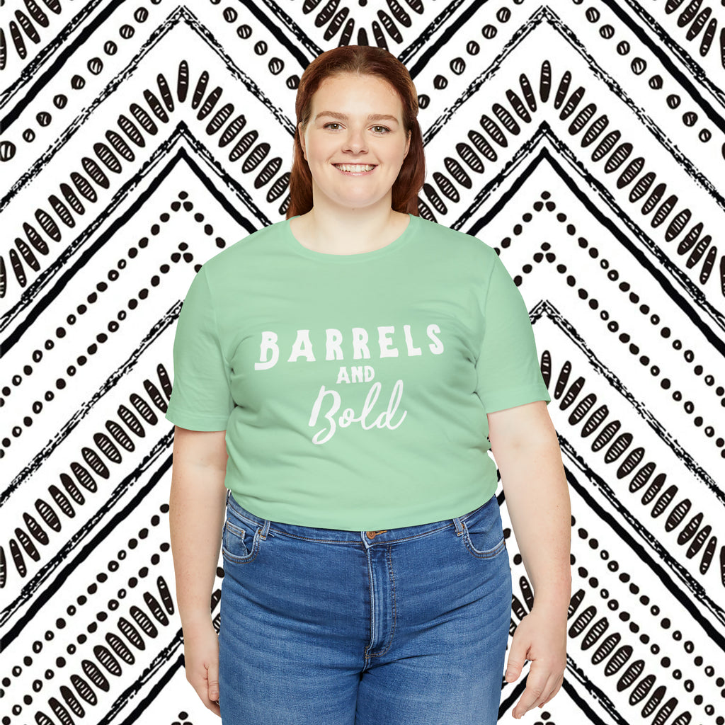 Barrels & Bold Short Sleeve Tee Horse Riding Discipline Tee Printify   