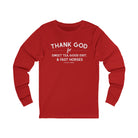 Thank God for Sweet Tea, Good Dirt & Fast Horses Long Sleeve Tee Long-sleeve The Cinchy Cowgirl - Print S Red