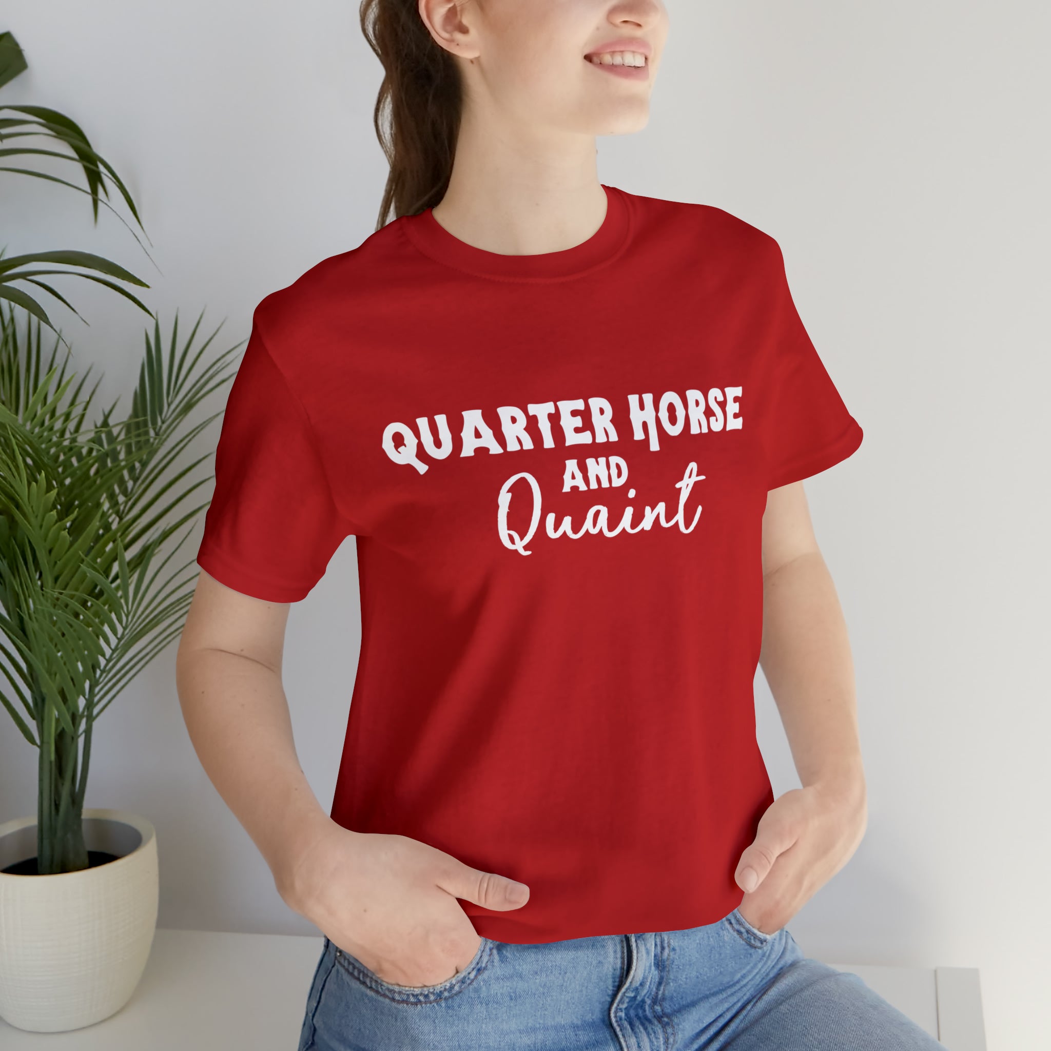 Quarter Horse & Quaint Short Sleeve Tee Horse Color Shirt Printify Red XS 