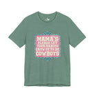 Mama's Please Let Your Babies Short Sleeve Tee Graphic Tee The Cinchy Cowgirl - Print Heather Dusty Blue XS
