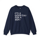It's A Good Day For A Ride Fleece Pullover Sweatshirt The Cinchy Cowgirl - Print S Navy