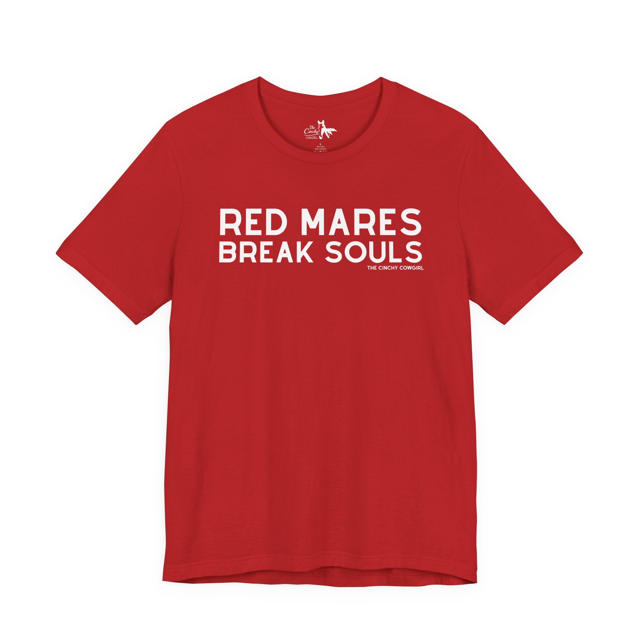 Red Mares Break Souls Short Sleeve Tee T-Shirt The Cinchy Cowgirl - Print Red XS